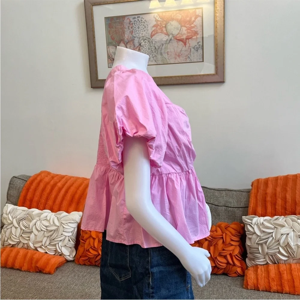 ❣️🆕Old Navy May All Day Pink Puff Sleeve Babydoll Top❣️